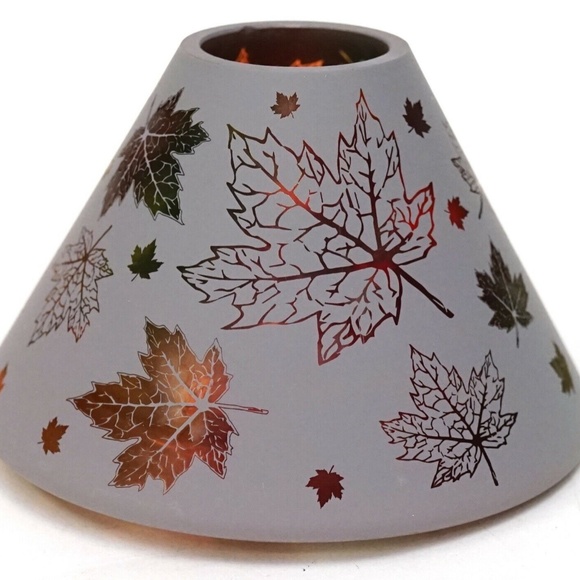 Yankee Candle Fall Oak Maple Leaf Frost Jar Shade